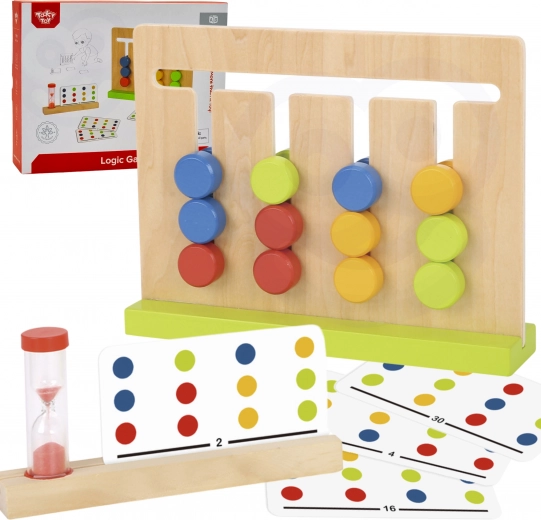 Dřevěná logická hra s časovačem a barevnými vzory TOOKY TOY