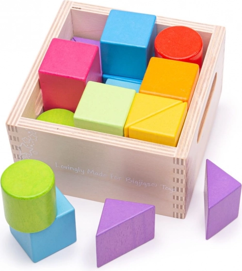 Barevné dřevěné kostky pro děti od Bigjigs Toys