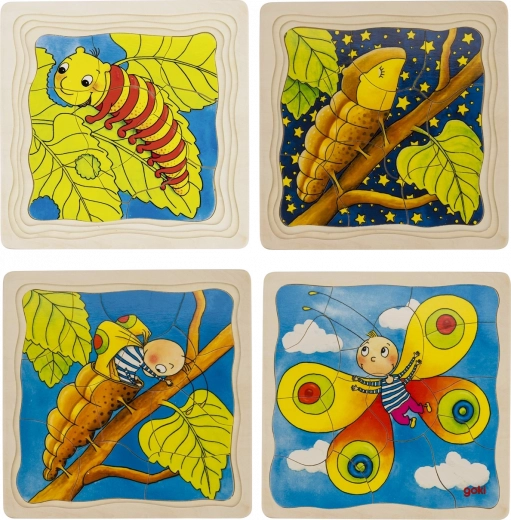 Vývojové dřevěné puzzle Motýl GOKI