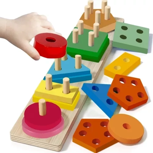 Kruzzel dřevěný tvarový sorter pro děti