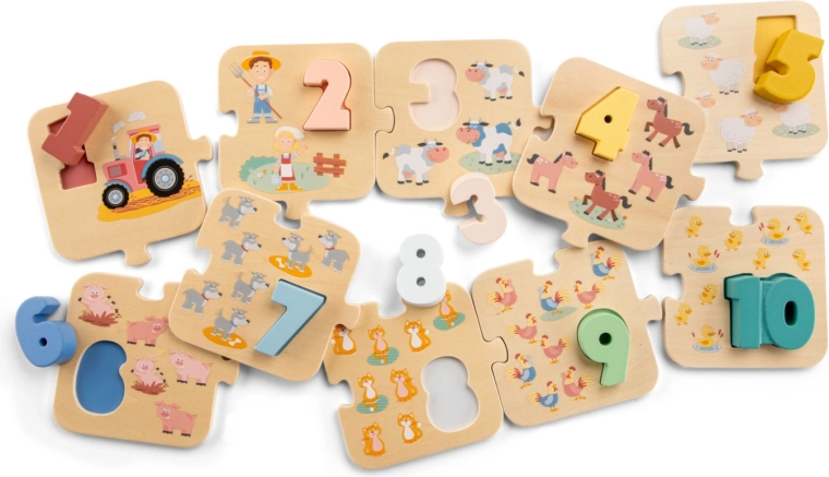 Puzzle Učíme se číslice Farma