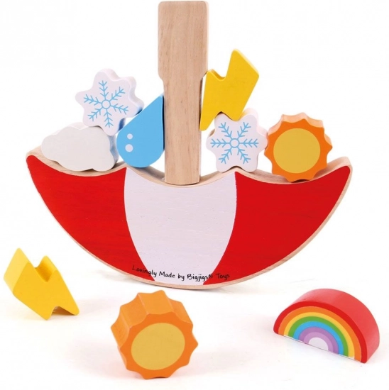 Dřevěná balanční hra Počasí BIGJIGS TOYS