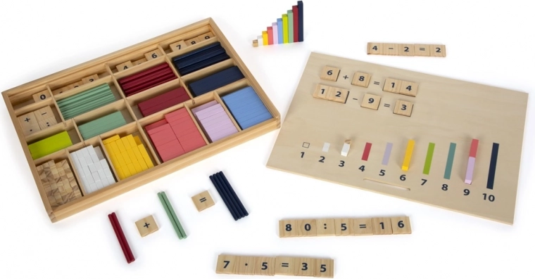 Dřevěná matematická sada v boxu SMALL FOOT Educate