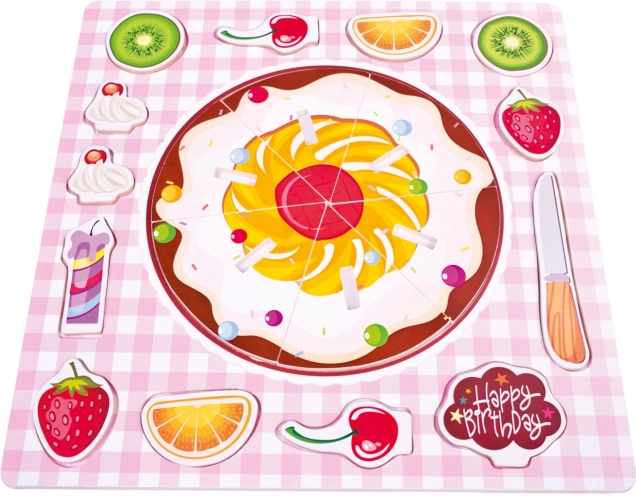 BINO dřevěná vkládačka koláč