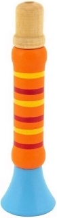 Dřevěná barevná píšťalka 12 cm pro děti