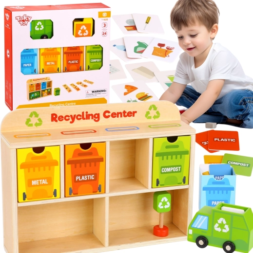 Dřevěné recyklační centrum Tooky Toy