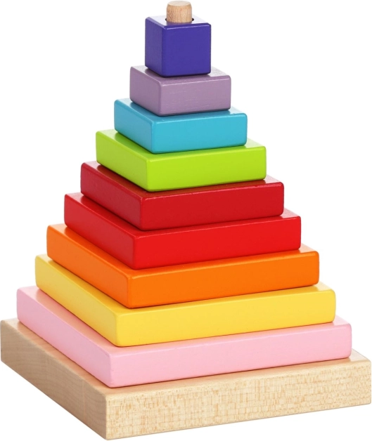 Barevná pyramida - dřevěná skládačka pro děti
