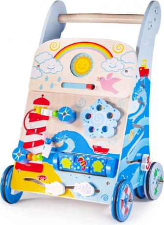Bigjigs Baby dřevěné aktivní chodítko Moře