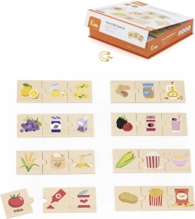 Viga dřevěné puzzle vztahy mezi přírodou a jídlem