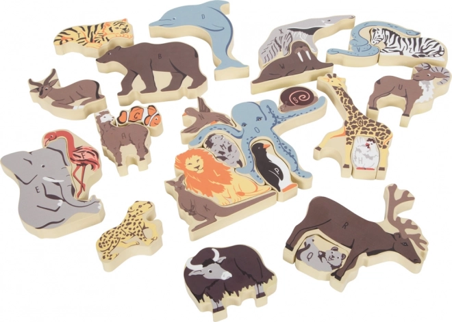 Dřevěné puzzle Zvířátka s Abecedou