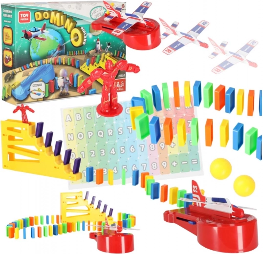 domino s vystřelovačem letadel – vzdělávací stavebnice STEM