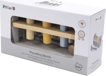 Viga PolarB Dřevěná hračka s kolíky a kladívkem Montessori