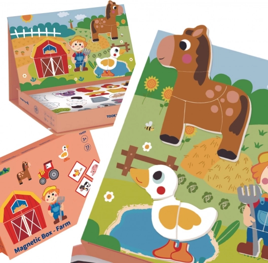 Tooky Toy Magnetická Skládačka Farma Puzzle