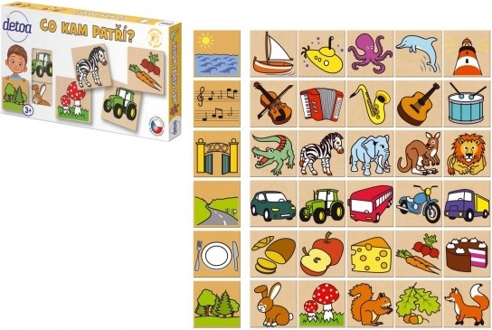 Detoa dřevěné puzzle Co kam patří