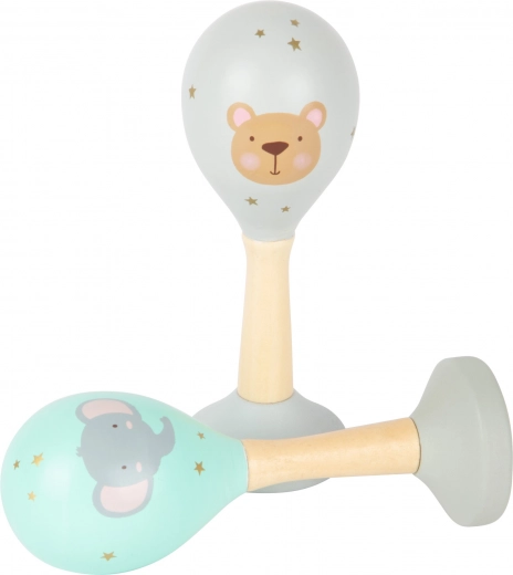 small foot Dřevěné rumba koule sada Pastelová, 2 ks