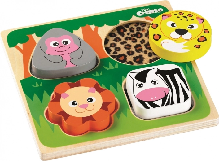 Tidlo safari dřevěné senzorické vkládací puzzle