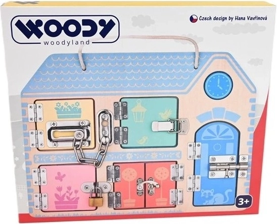 WOODYLAND Edukační manipulační deska se zámky