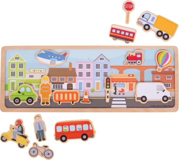 Magnetické puzzle město Bigjigs Toys