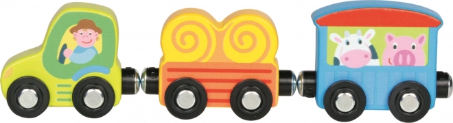 Goki dřevěný traktor s vlečkami Pepé