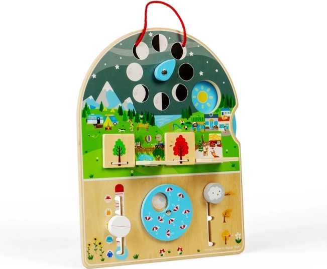Bigjigs Toys Dřevěná motorická deska Počasí