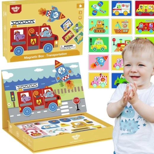 Magnetická montessori skládačka v boxu 80 ks TOOKY TOY