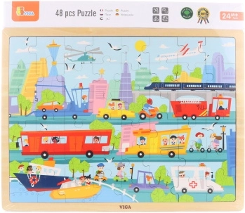 Dřevěné puzzle doprava 48 dílků