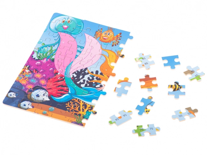 Puzzle v plechové krabičce mořská panna - 100 dílků