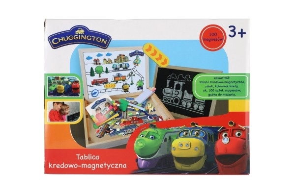 Magnetická oboustranná dřevěná tabulka - Veselé vláčky