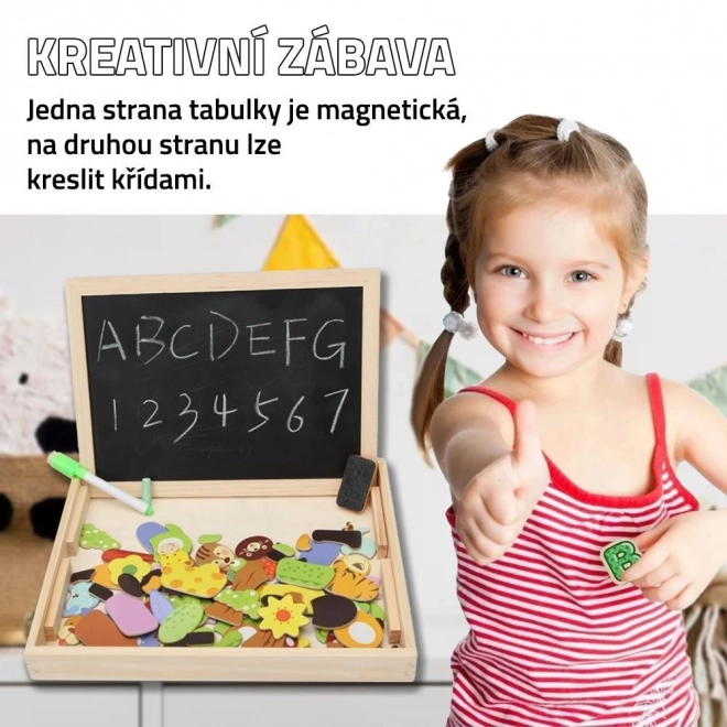 Magnetická tabule s puzzle zvířátky