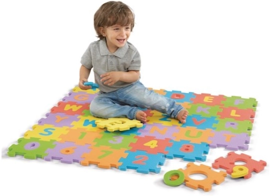 Pěnové puzzle písmena, číslice a zvířátka  - 72 kusů