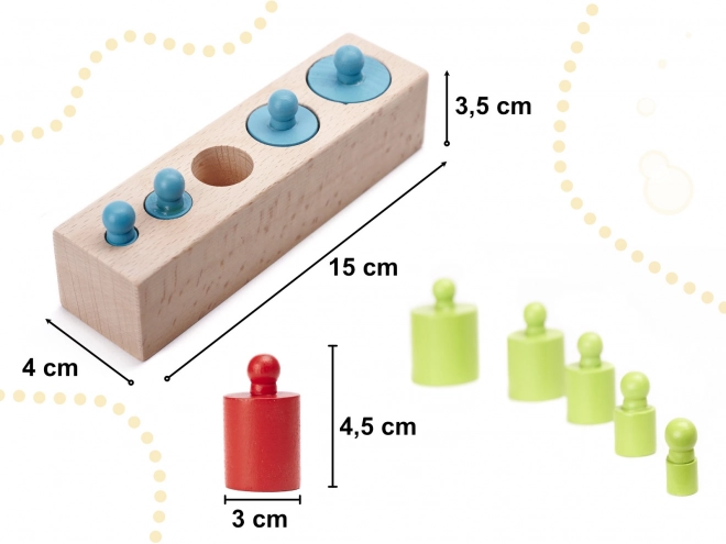 Dřevěné Montessori vkládací závažíčko barevné