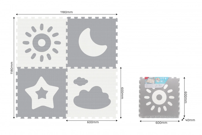 Kontrastní pěnové puzzle s počasím - 4 kusy