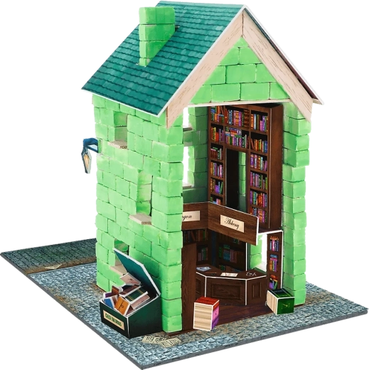 Skutečné mini cihly a dřevo pro realistický vzhled