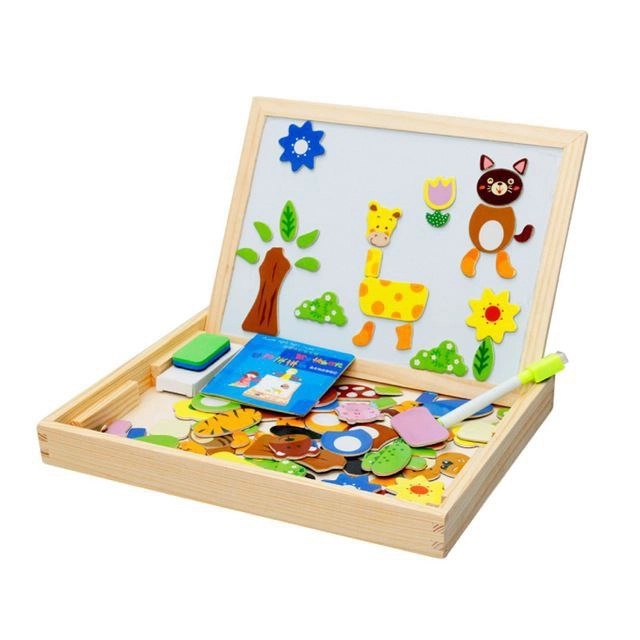 Magnetická tabule s puzzle zvířátky