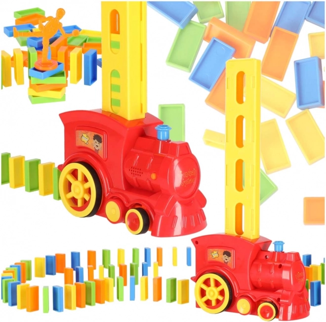 Interaktivní vlak ukládající domino 80 dílků – Červená