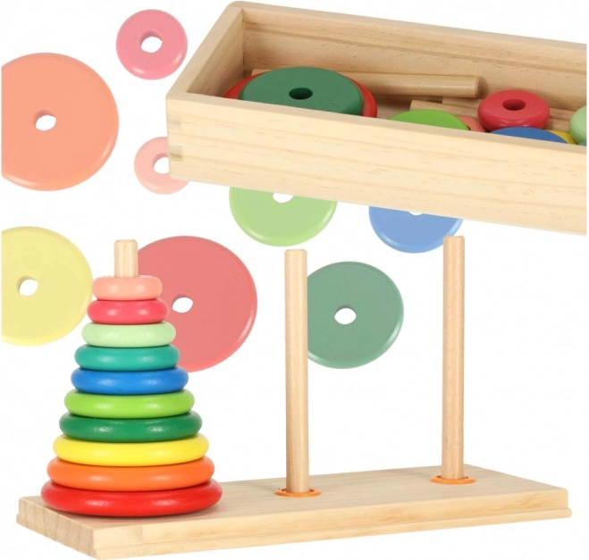Dřevěná věž hanoj – barevný sorter s boxem