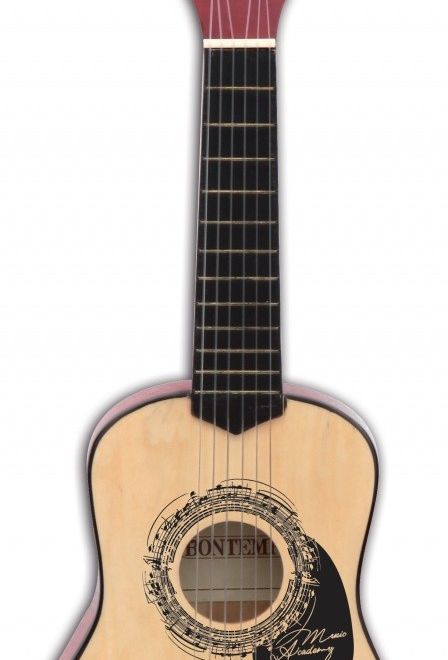 Dřevěná kytara se 6 strunami 55 x 18,1 x 6,5 cm