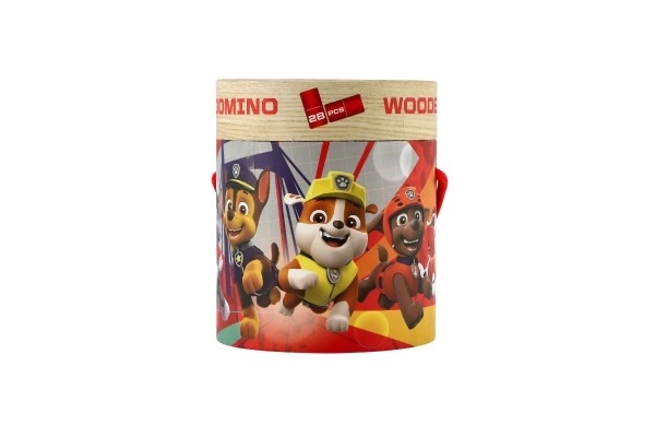 Domino dřevěné Paw patrol/Tlapková patrola 28ks v papírovém tubusu 11x13cm