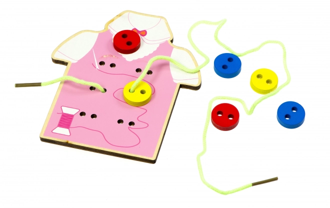Dřevěná Montessori výuková sada šití