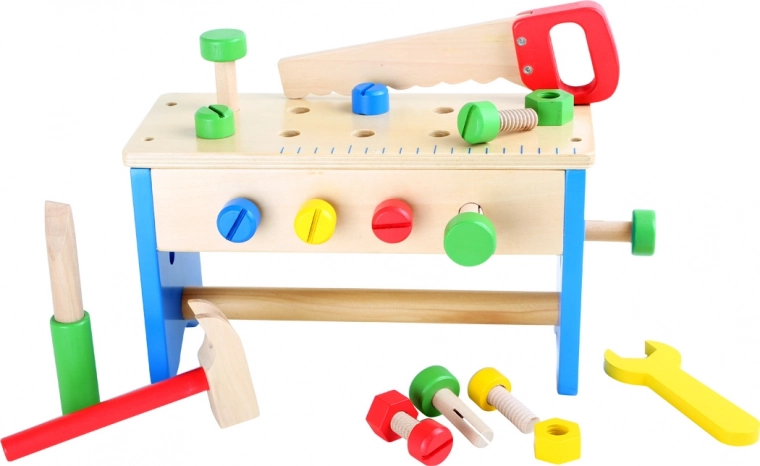 Dřevěný pracovní stůl a box s nářadím 2v1 small foot