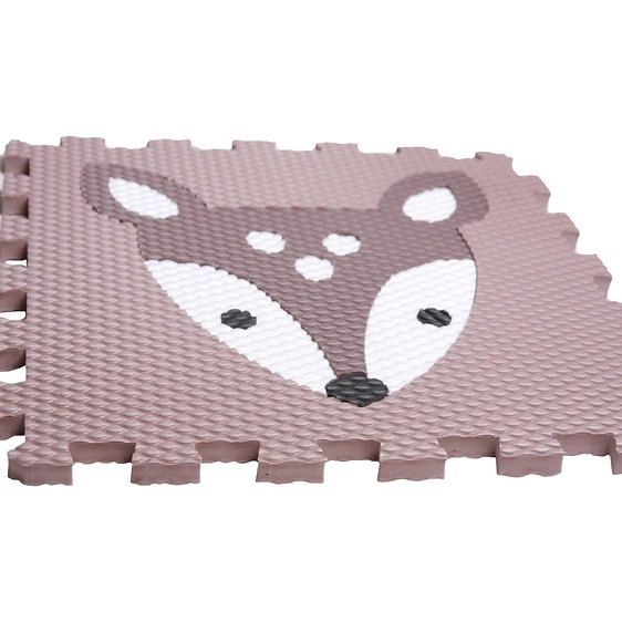 Pěnové puzzle s kolouškem - 1 dílek – Hnědý s tmavě hnědým kolouškem