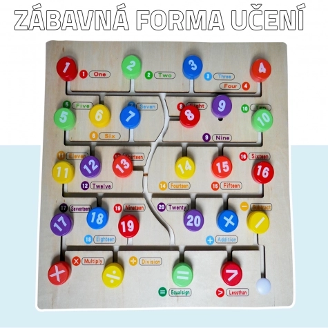Dřevěný labyrint s čísly