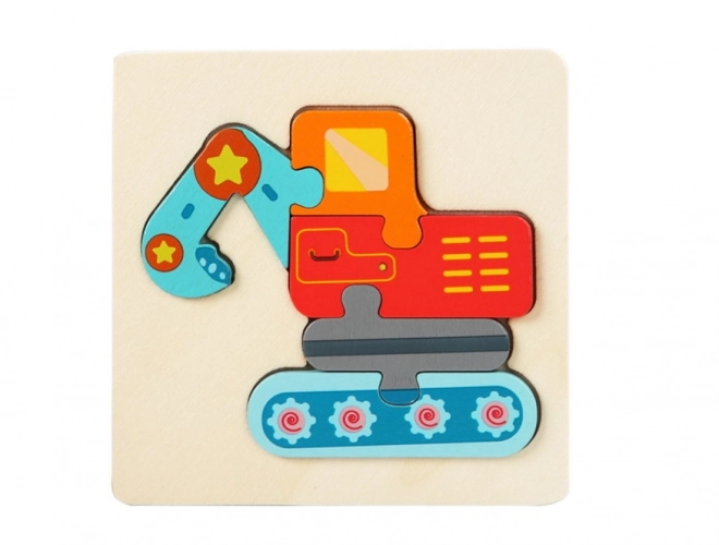 Dřevěné puzzle pro nejmenší - bagr