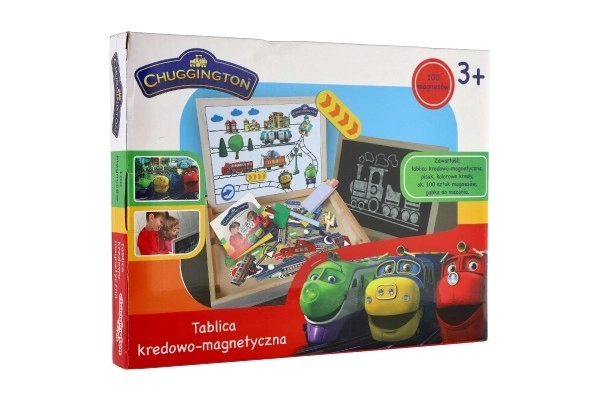 Magnetická oboustranná dřevěná tabulka - Veselé vláčky