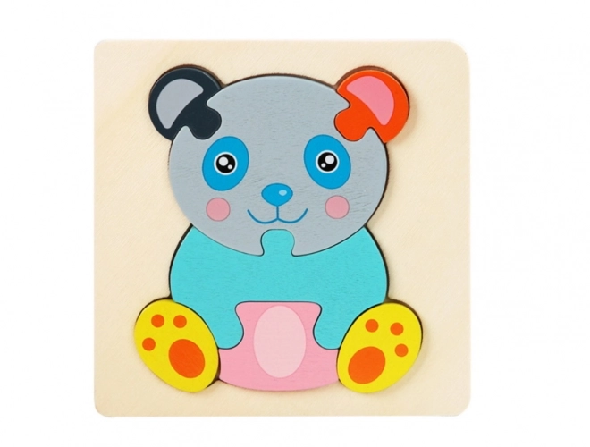 Dřevěné puzzle pro nejmenší - medvídek