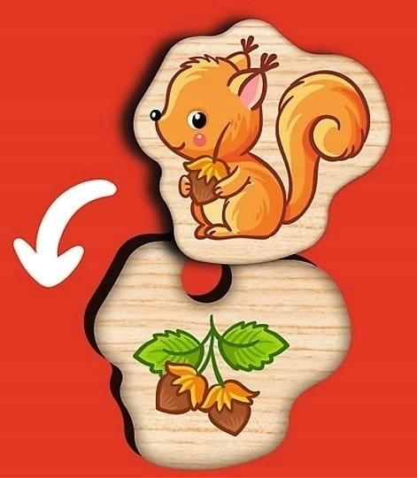 Dřevěná vkládačka s lesními zvířátky