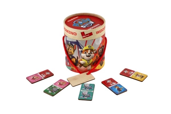 Domino dřevěné Paw patrol/Tlapková patrola 28ks v papírovém tubusu 11x13cm