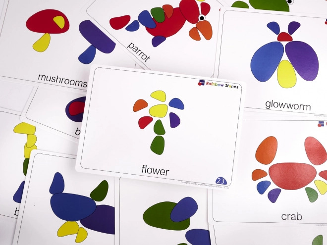 Kreativní barevné kameny Montessori set 65 ks
