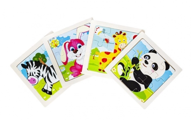 Dřevěné puzzle zvířata - 4 díly