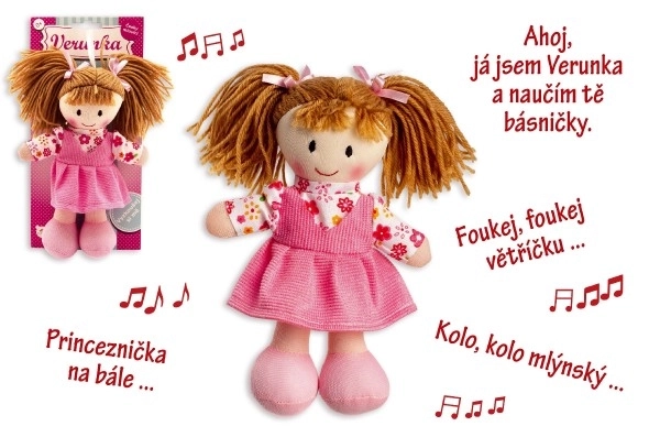 Panenka Verunka hadrová plyšová mluvící 20 cm